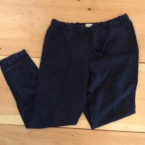 Navy linen blend pants, size 10